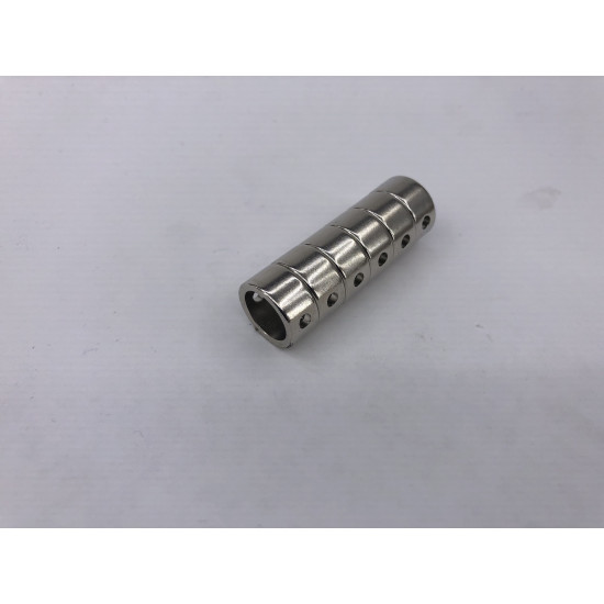 Neodímium gyűrű mágnes,  16mm x 12mm x 8mm, N35, 2db 3mm-es lyukkal - kifutó termék
