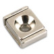 Screw-on magnet Neodymium magnet in steel housing, 10 mm x 13 mm x 5 mm, with countersunk hole