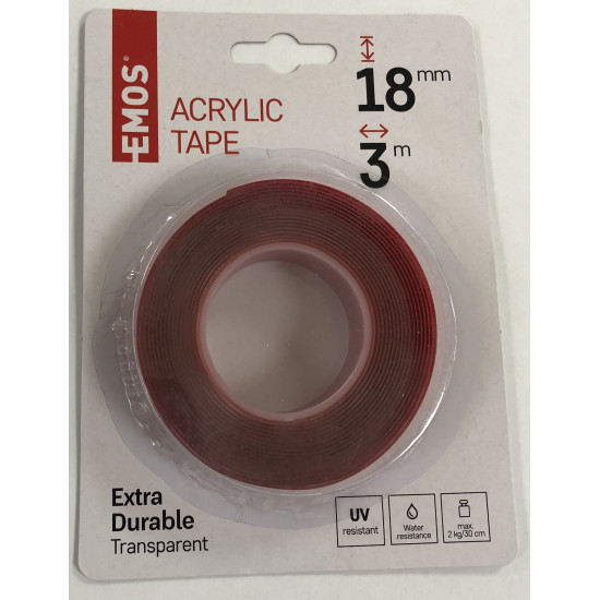 Emos akril kétoldalú ragasztószalag 18mm/3m