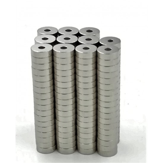 Neodímium gyűrű mágnes,  10mm x 3mm x 5mm, N35