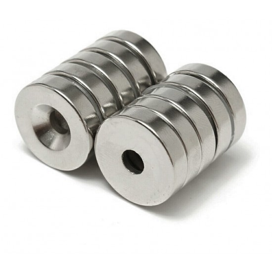 Neodímium gyűrű mágnes süllyesztett 10mm x 4,5mm x 5mm, N48
