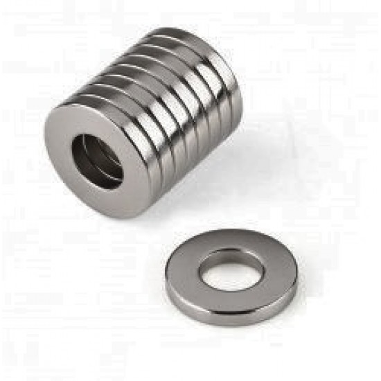 Neodímium gyűrű mágnes,  10mm x 6mm x 1mm, N35