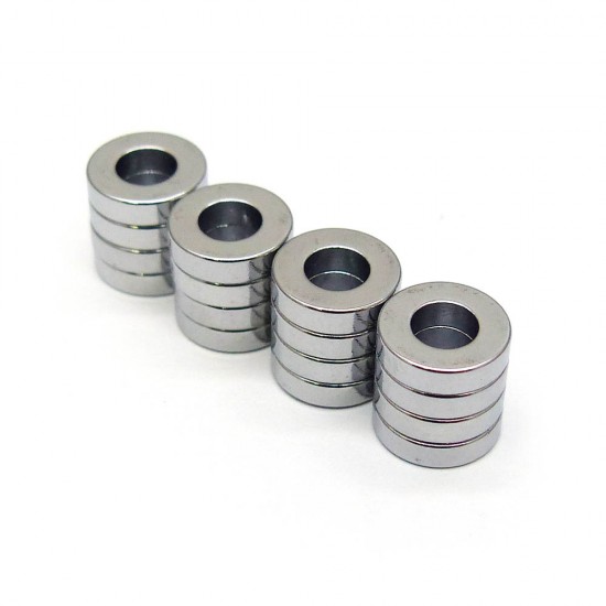 Neodímium gyűrű mágnes,  10mm x 6mm x 2mm, N35, diametrikus