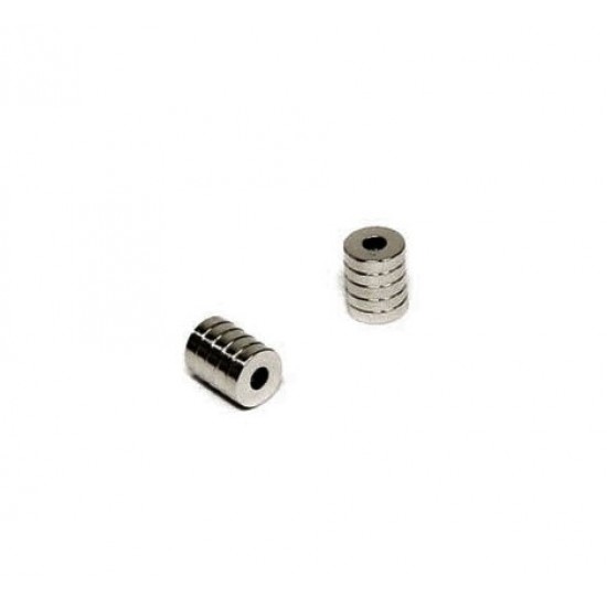 Neodímium gyűrű mágnes,  4mm x 2mm x 8mm, N35