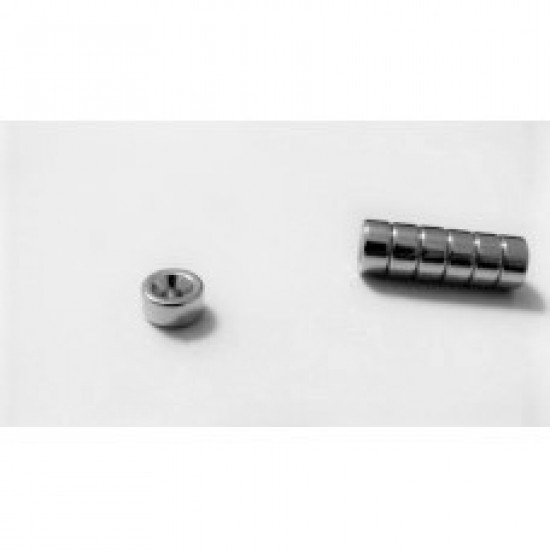 Neodímium gyűrű mágnes, 8mm x 2.5mm x 4mm, N48, süllyesztett Neodímium gyűrű mágnes, 8mm x 2.5mm x 4mm, N48, süllyesztett