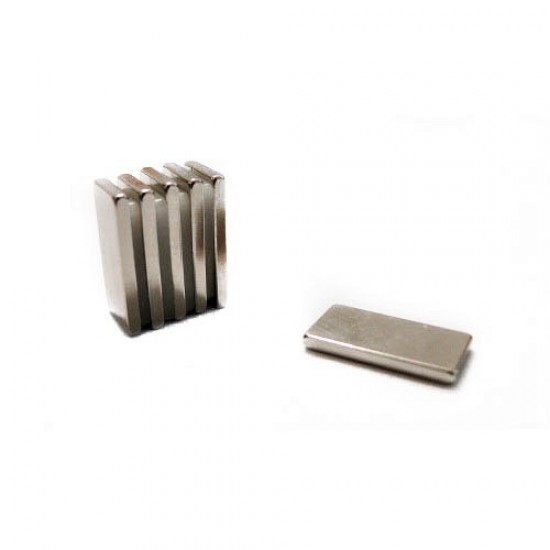 Neodímium hasáb mágnes,  12mm x 2mm x 20mm, N35 - kifutó termék
