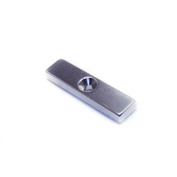 Neodymium bar magnet, 40mm x 10mm x 5mm, N48, recessed