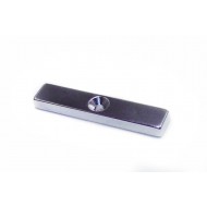 Neodymium bar magnet, 50mm x 10mm x 5mm, N48, recessed