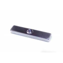 Neodymium bar magnet, 50mm x 10mm x 5mm, N48, recessed