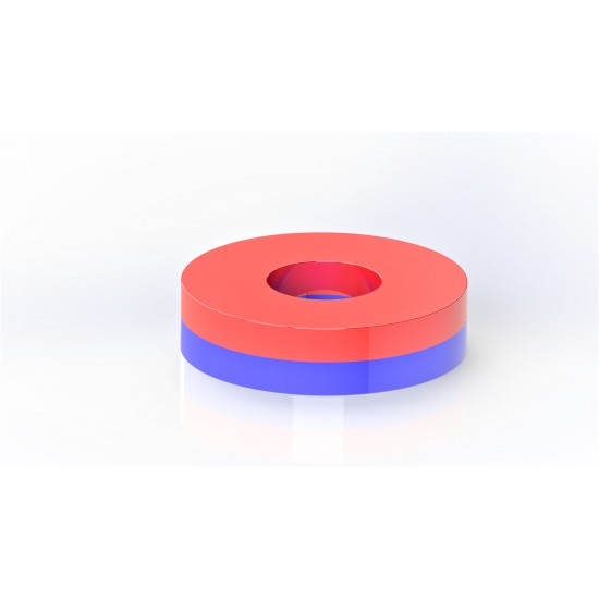 Neodímium gyűrű mágnes,  25,4mm x 6,1mm x 15mm, N48 - kifutó termék