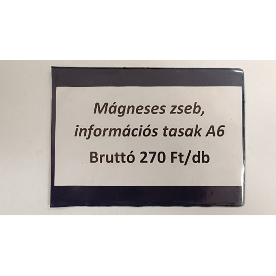 Mágneses zseb Információs tasak A6 sötétkék Mágneses zseb Információs tasak A6 sötétkék