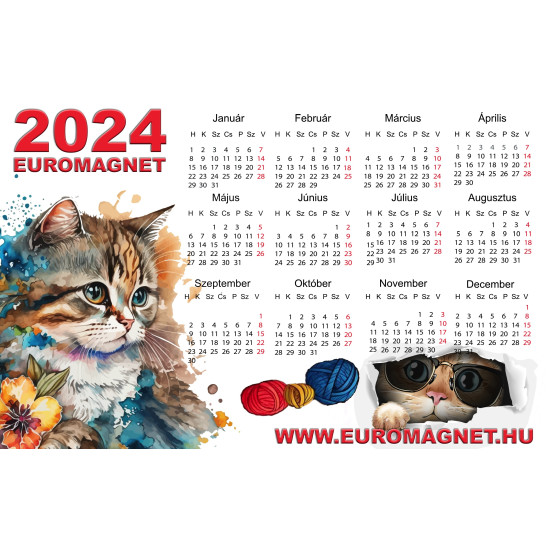 Mágnesnaptár - cicás 2024 Mágnesnaptár - cicás 2024
