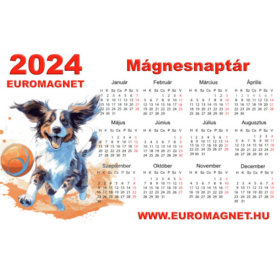 Mágnesnaptár - kutyus 2024