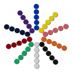 Mágnes színes jelzőkorong, átm. 30 mm-es, ferrit mágnessel fehér Mágnes színes jelzőkorong, átm. 30 mm-es, ferrit mágnessel fehér