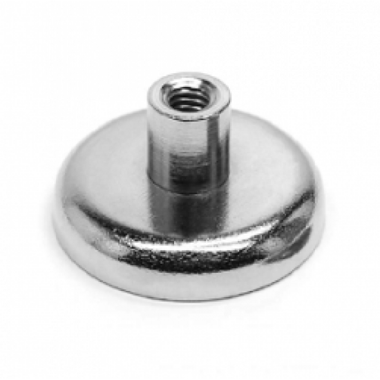 Screw-on magnet - POT magnet, 16 mm, shank, internal thread Neodymium