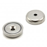Magnet POT, d32 mm, gaurit, neodim incastrat Magnet POT, d32 mm, gaurit, neodim incastrat