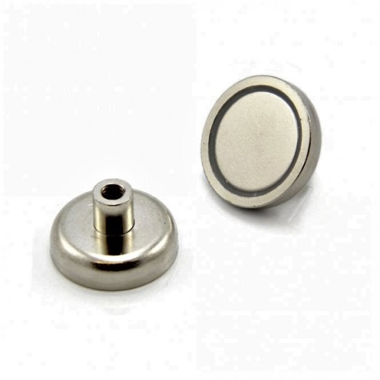 Neodímium POT mágnes,  32 mm, száras, belső menetes