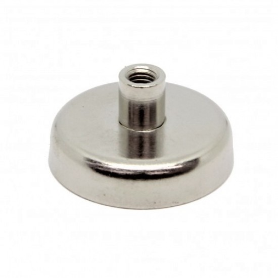 Neodímium POT mágnes,  48 mm, száras, belső menetes