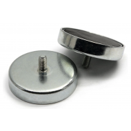 Stroncium-Ferrit POT mágnes, átmérő: 36 mm - száras, külső menetes Stroncium-Ferrit POT mágnes, átmérő: 36 mm - száras, külső menetes