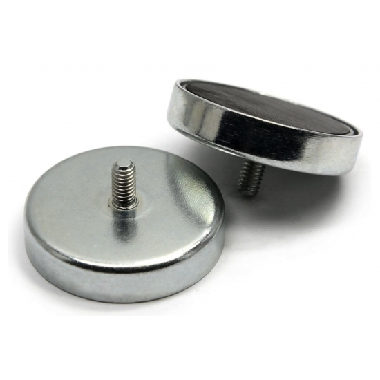 Stroncium Ferrit pot mágnes, átmérő: 32 mm - száras, külső menetes