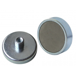 Stroncium-Ferrit POT mágnes, átmérő: 36 mm - száras, belső menetes Stroncium-Ferrit POT mágnes, átmérő: 36 mm - száras, belső menetes
