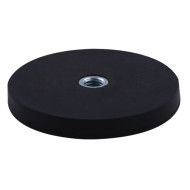 POT mágnes, , gumírozott Neodímium d22 mm, lyukas, menetes
