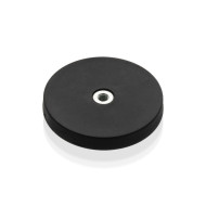 POT mágnes, , gumírozott Neodímium d43 mm, lyukas, menetes