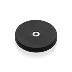 Magnet POT, Neodim cauciucat d43 mm, gaurit, filet interior Magnet POT, Neodim cauciucat d43 mm, gaurit, filet interior