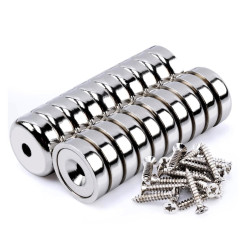 POT mágnes,  16 mm,  furatos, süllyesztett Neodímium  POT mágnes,  16 mm,  furatos, süllyesztett Neodímium