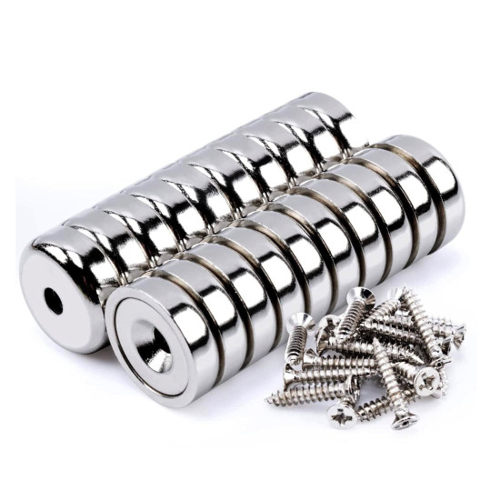 Magnet de înșurubare - magnet POT, 16 mm, gaurit, înecat Neodim Magnet de înșurubare - magnet POT, 16 mm, gaurit, înecat Neodim
