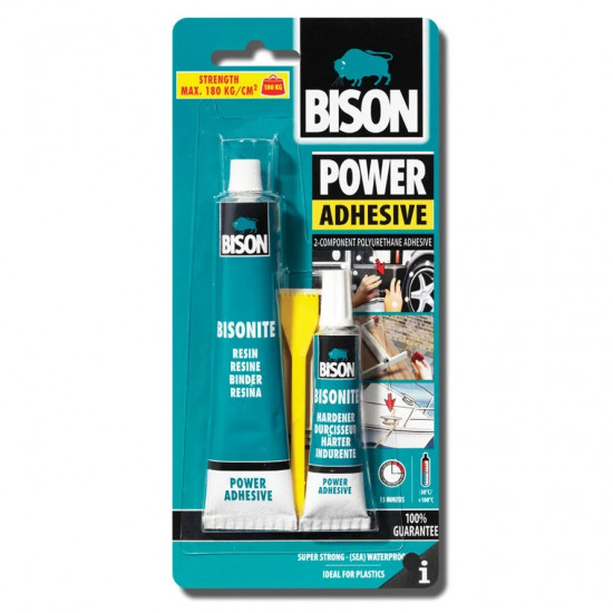 Bison Power Adhesive, kétkomponensű poliuretán ragasztó, 65ml Bison Power Adhesive, kétkomponensű poliuretán ragasztó, 65ml