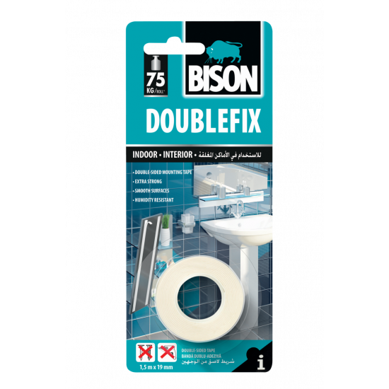 BISON DOUBLE FIX - kétoldalú ragasztószalag - Ferrit mágnesekhez BISON DOUBLE FIX - kétoldalú ragasztószalag - Ferrit mágnesekhez