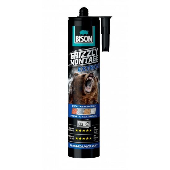 Bison Grizzly Montage Extreme ragasztó - Ferrit mágnesekhez Bison Grizzly Montage Extreme ragasztó - Ferrit mágnesekhez