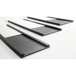 Címke mágnes - C-profil,  sínmagnes szélesség: 40 mm, vastagság 1 mm, hosszúság: 1 fm