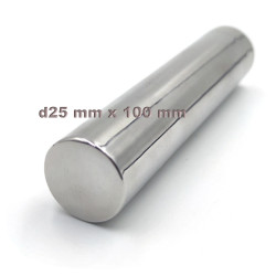 Neodímium mágnes rúd, 25 mm x 100 mm, N35 Neodímium mágnes rúd, 25 mm x 100 mm, N35